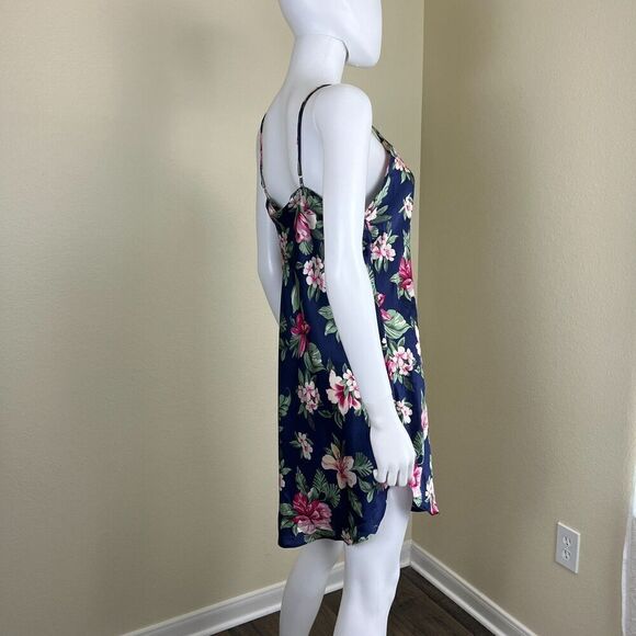 Lord & Taylor Women Size L Silk Floral Chemise Slip Mini Dress Hawaiian Lingerie - Picture 11 of 11